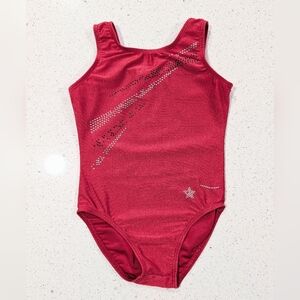 CHRISTMAS RED Destira Gymnastics Dance Leotard Extra Small Mystique XMAS defect